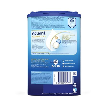 Lapte praf Cesar Biotik 1, 0-6 luni, 800 g, Aptamil 754588