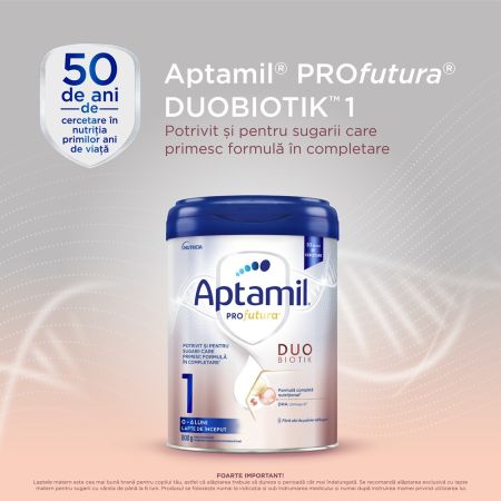 Lapte praf ProFutura 1 DuoBiotik, 0 - 6 luni, 800 g, Aptamil 708737