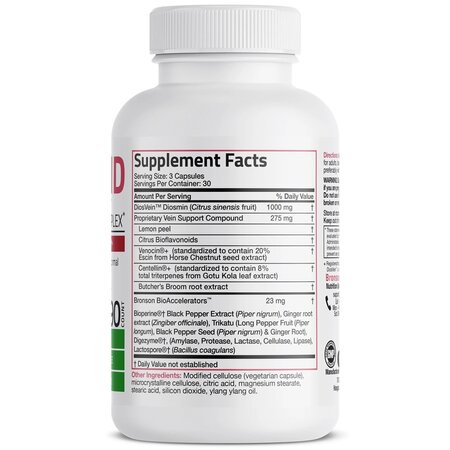 Complex pentru circulatia venoasa VeinAid, 90 capsule, Bronson 608655