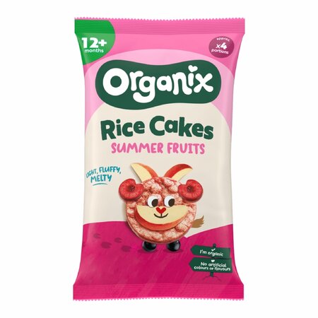 Rondele bio din orez cu fructe de vara, 40 g, Organix