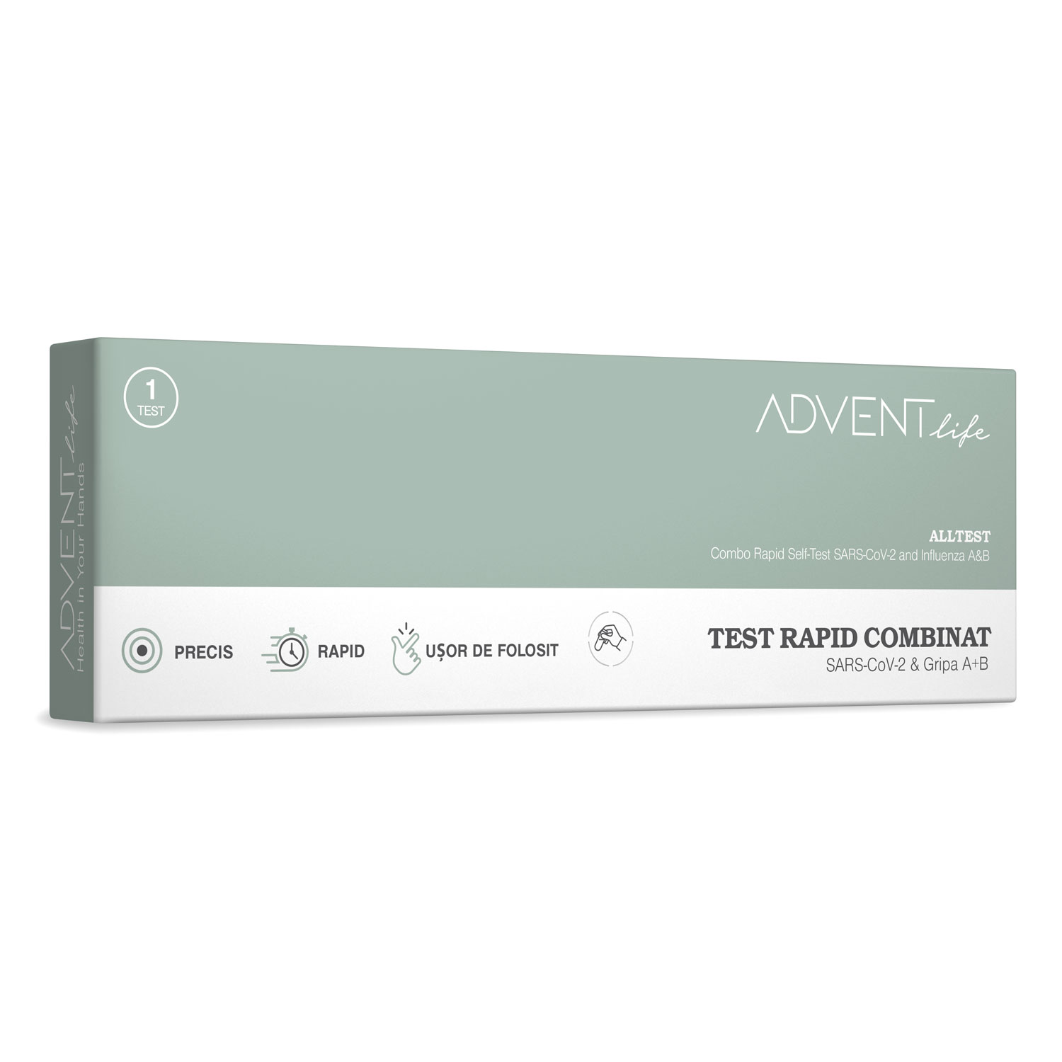 Test rapid combo 3in1 (Covid19+Gripa A/B), 1 bucata, Advent Life