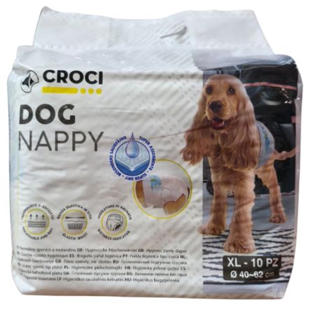 Scutece pentru caini Dog Nappy, XL (40-62 cm), 10 bucati, Croci