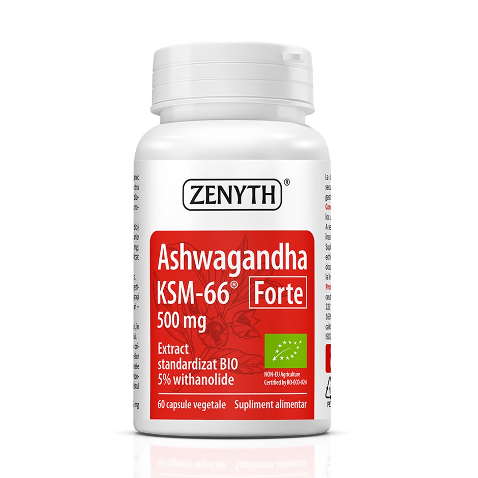 Ashwaghanda KSM-66 Forte, 500 mg, 60 capsule, Zenyth