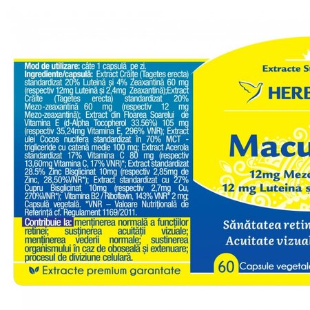 Macuretin, 60 capsule, Herbagetica 608989