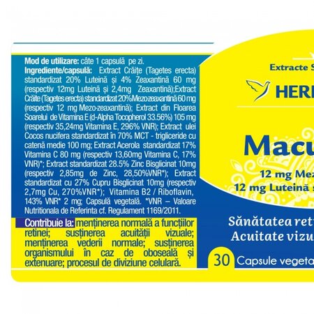 Macuretin, 30 capsule, Herbagetica 608999