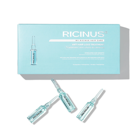 Tratament pentru stoparea caderii parului, 12 fiole, Ricinus 609315