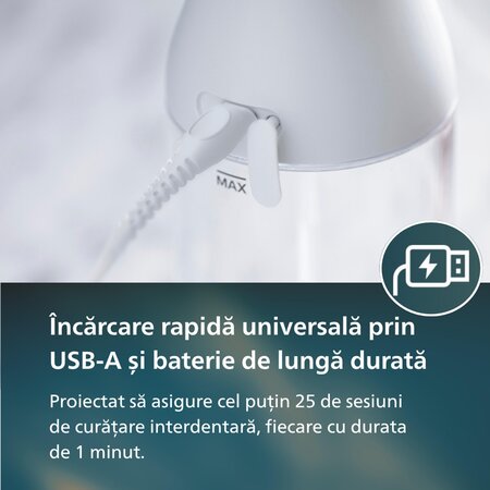 Irigator bucal portabil HX3826/31 alb, 1 bucata, Philips Sonicare 732474