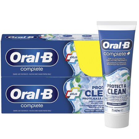 Pachet pasta de dinti Complete Protect & Clean, 2 x 75 ml, Oral-B 609608