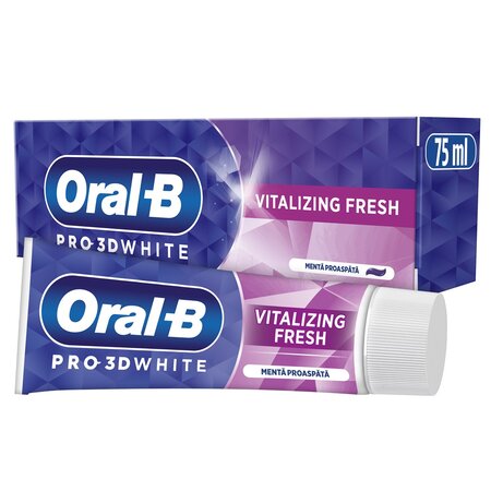 Pasta de dinți Pro 3D White Vitalizing Fresh, 75 ml, Oral-B 609637