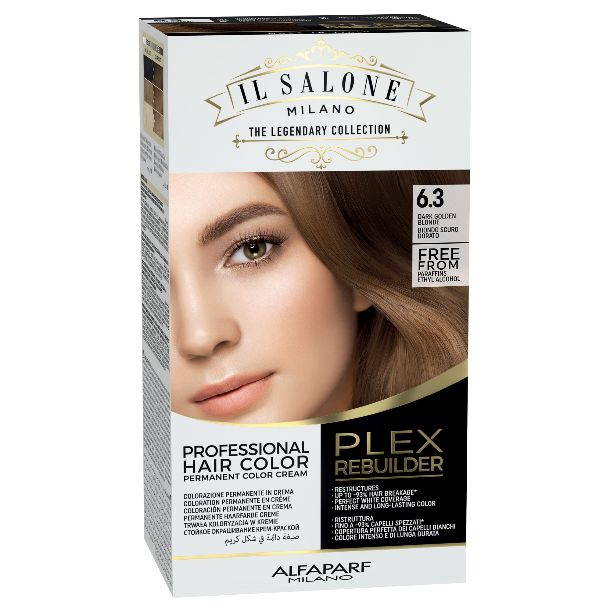 Vopsea de par permanenta 6.3 Dark Golden Blonde Il Salone Plex Rebuilder, Alfaparf