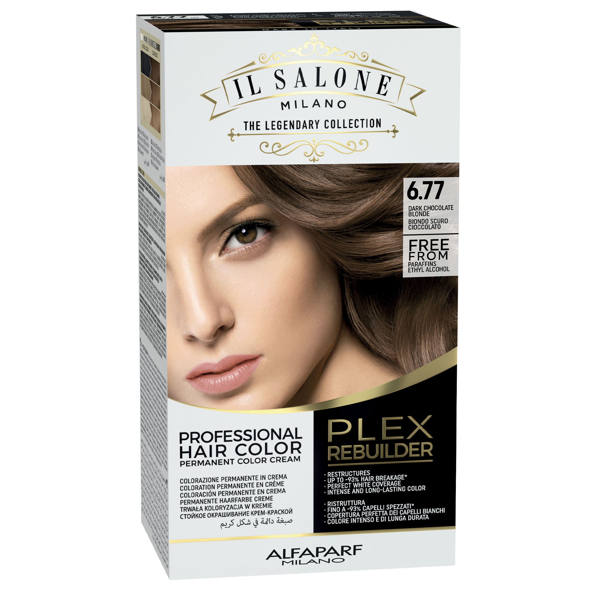 Vopsea de par permanenta 6.77 Dark Chocolate Blonde Il Salone Plex Rebuilder, Alfaparf