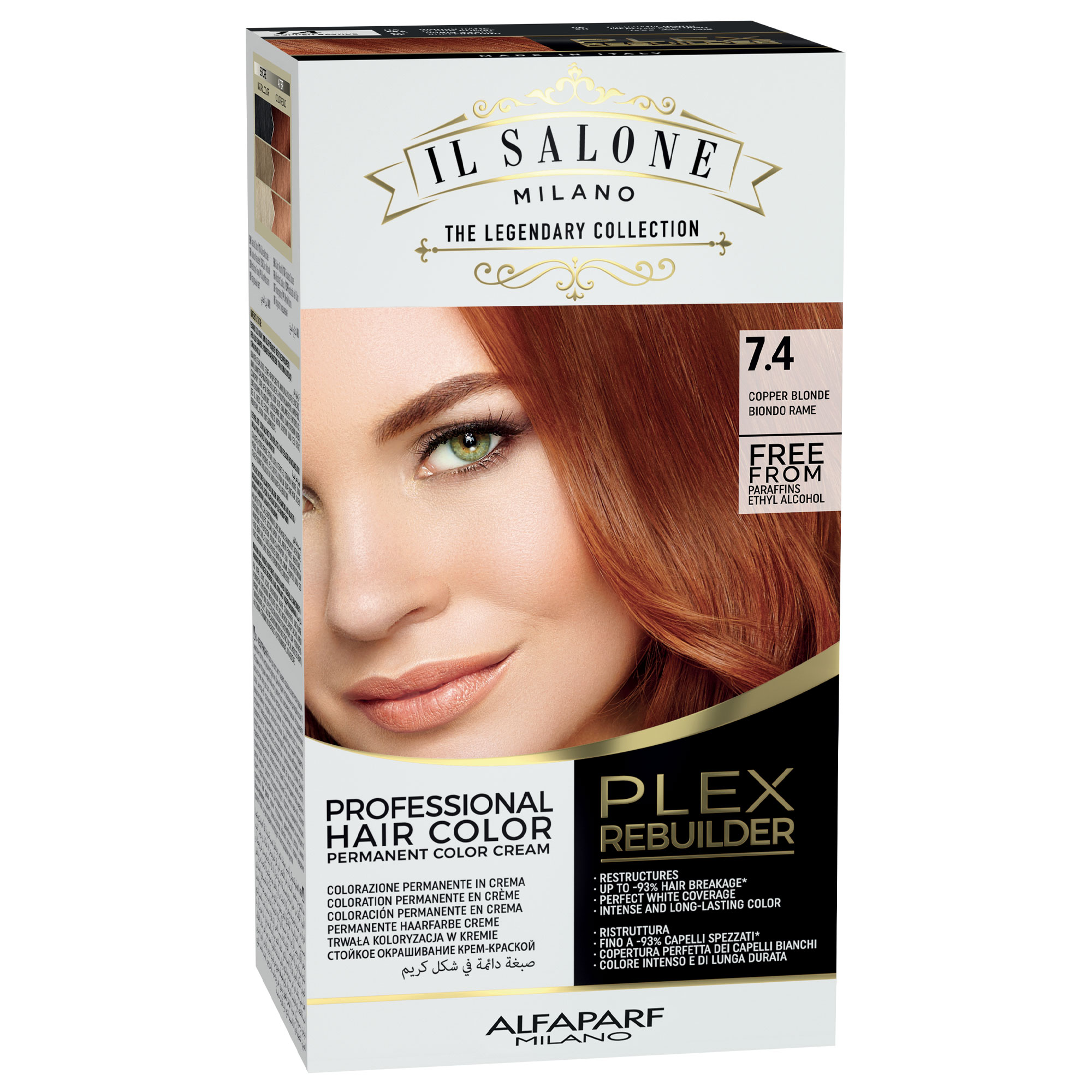 Vopsea de par permanenta 7.4 Copper Blonde Il Salone Plex Rebuilder, Alfaparf