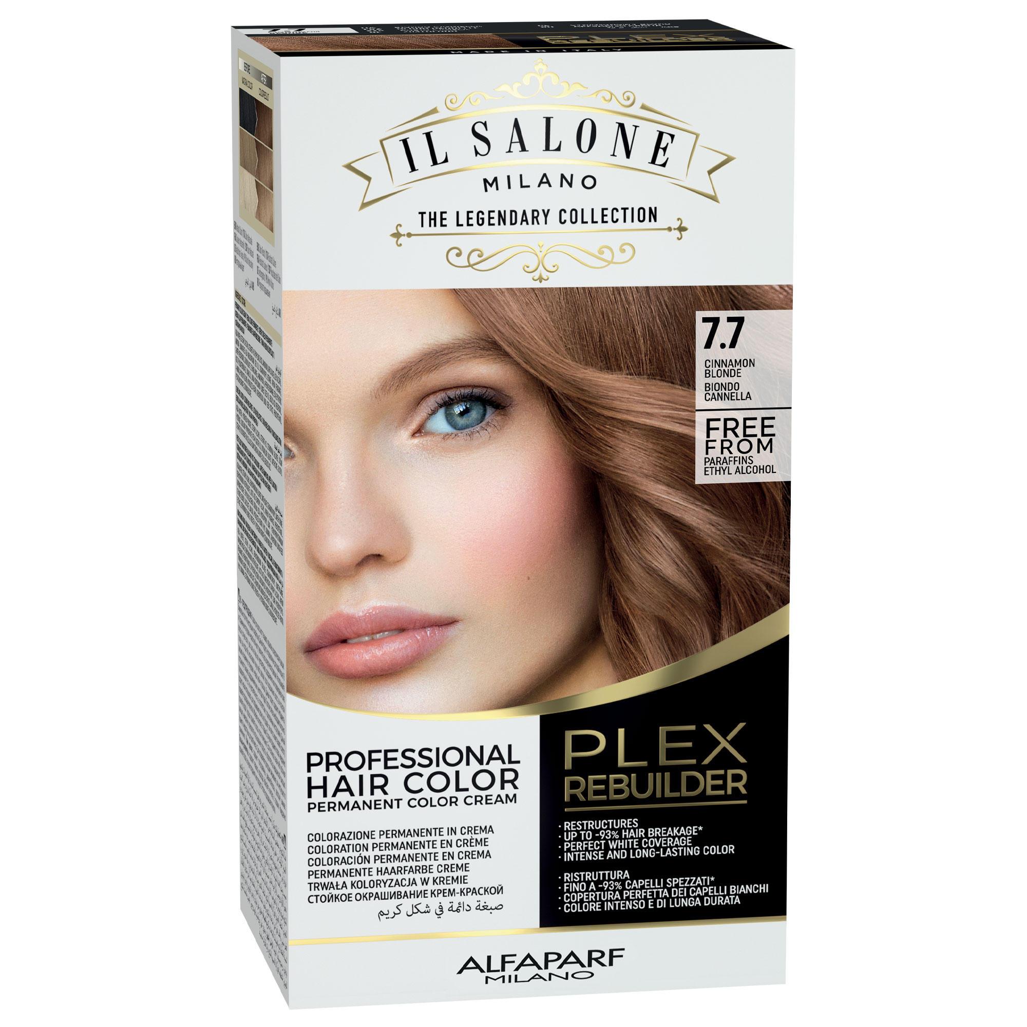 Vopsea de par permanenta 7.7 Cinnamon Blonde Il Salone Plex Rebuilder, Alfaparf