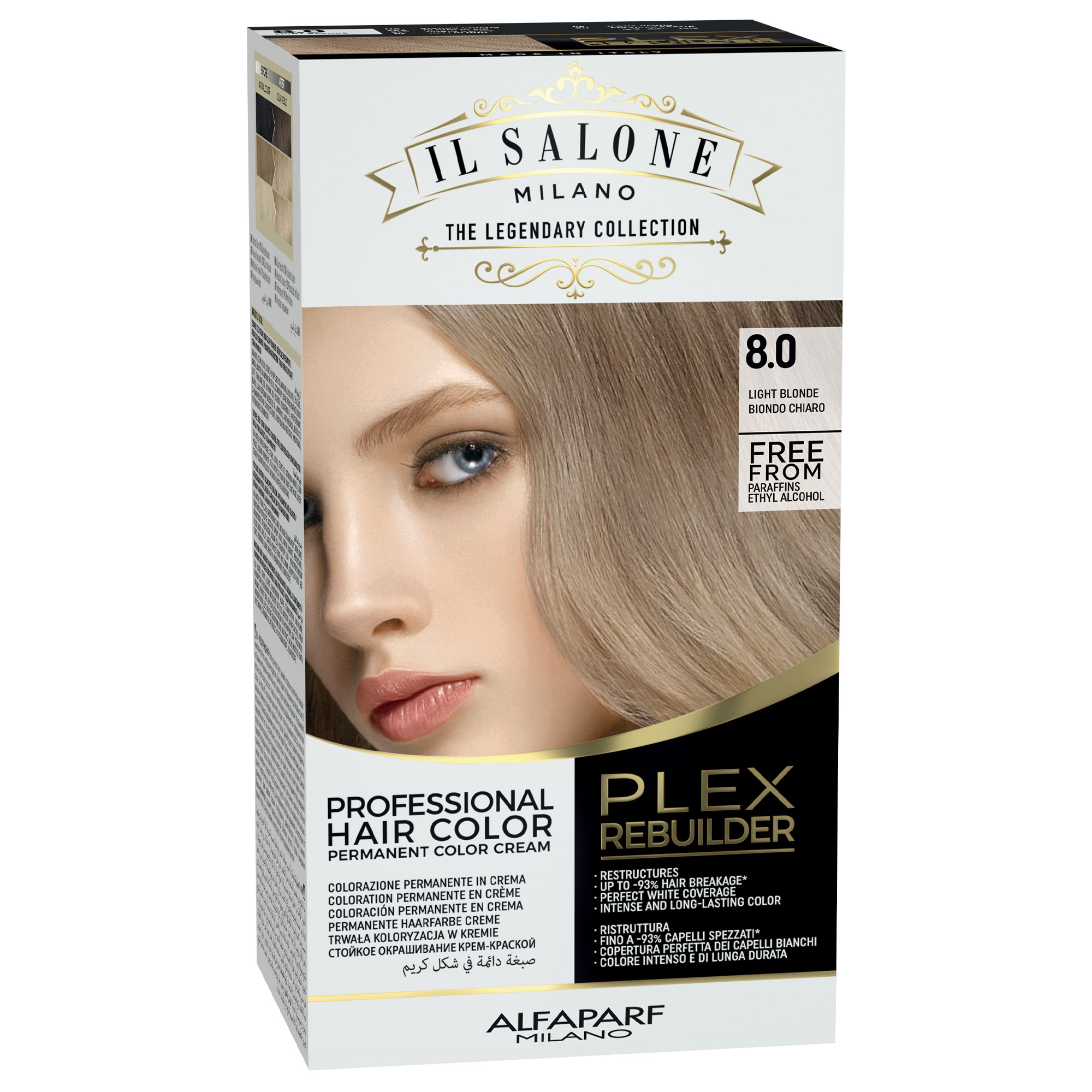 Vopsea de par permanenta 8.0 Light Blonde Il Salone Plex Rebuilder, Alfaparf