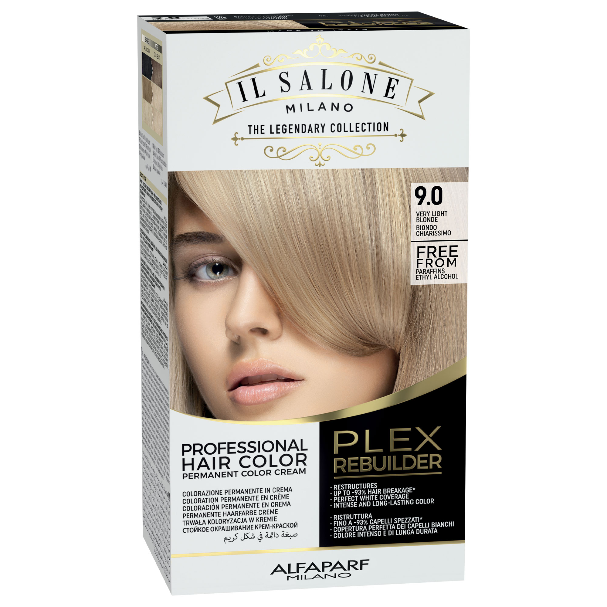 Vopsea de par permanenta 9.0 Light Blonde Il Salone Plex Rebuilder, Alfaparf