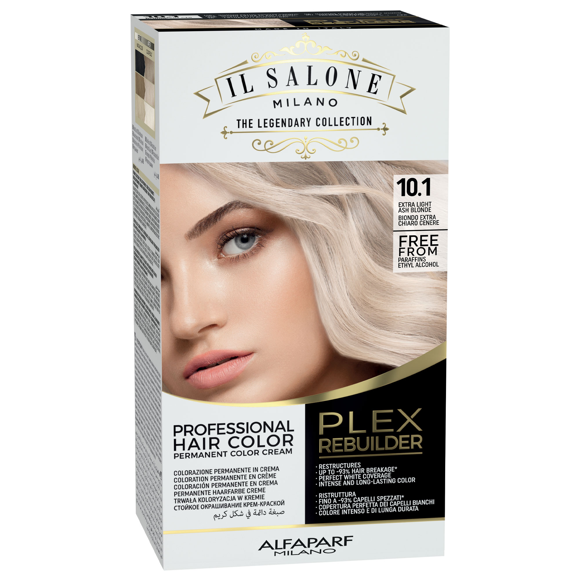 Vopsea de par permanenta 10.1 Extra Light Ash Blonde Il Salone Plex Rebuilder, Alfaparf