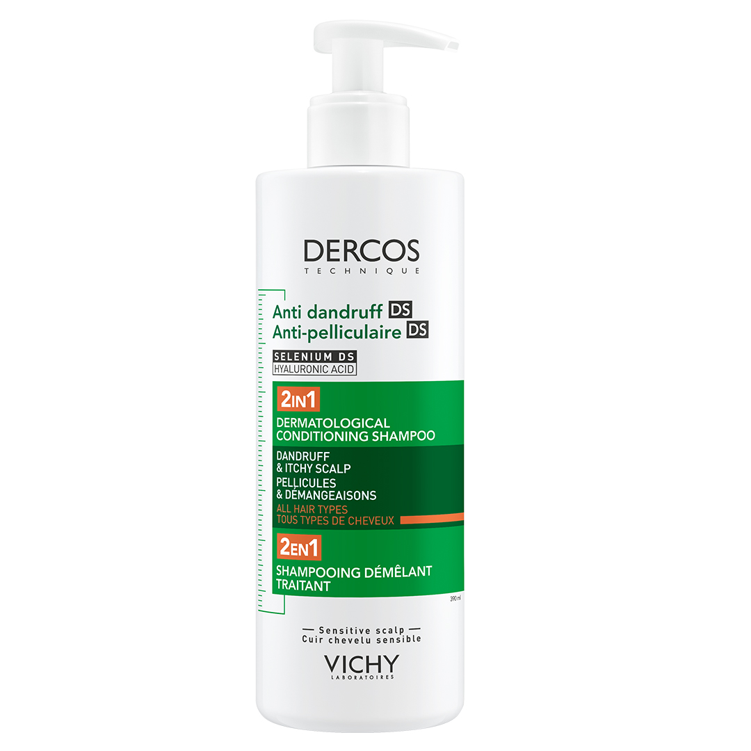 Sampon si balsam 2 in 1 anti-matreata pentru toate tipurile de par Dercos, 390 ml, Vichy