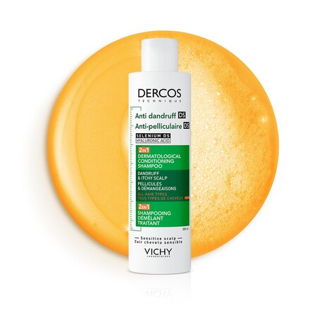 Sampon si balsam 2 in 1 anti-matreata pentru toate tipurile de par Dercos, 200 ml, Vichy 609894