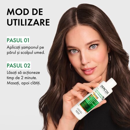 Sampon si balsam 2 in 1 antimatreata pentru scalp cu senzatie de mancarime Dercos, 200 ml, Vichy 748117