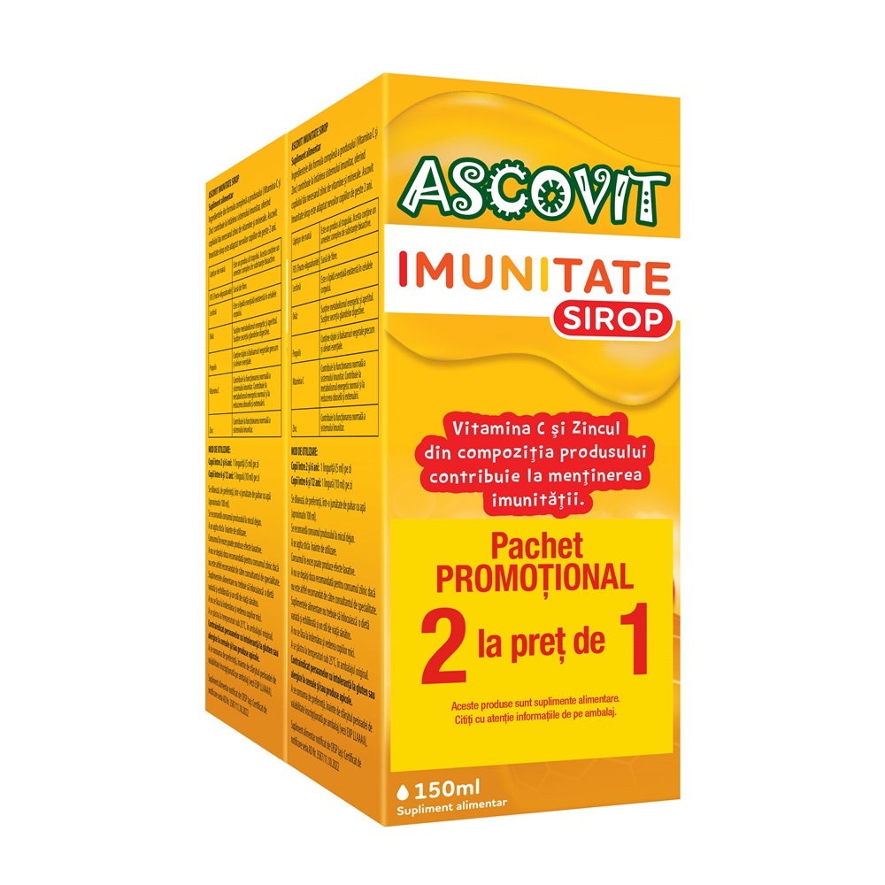 Pachet Ascovit Sirop Imunitate, 15 ml + 15 ml, Perrigo