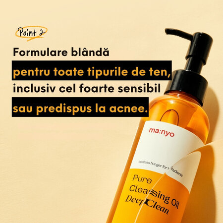 Ulei hidrofil de curatare Pure Cleansing Oil Deep Clean, 200 ml, Manyo 610000