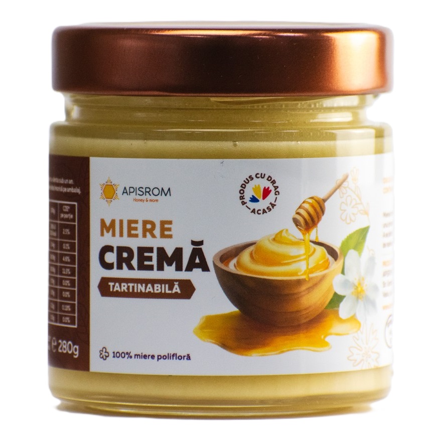 Miere crema tartinabila, 280 g, Apisrom