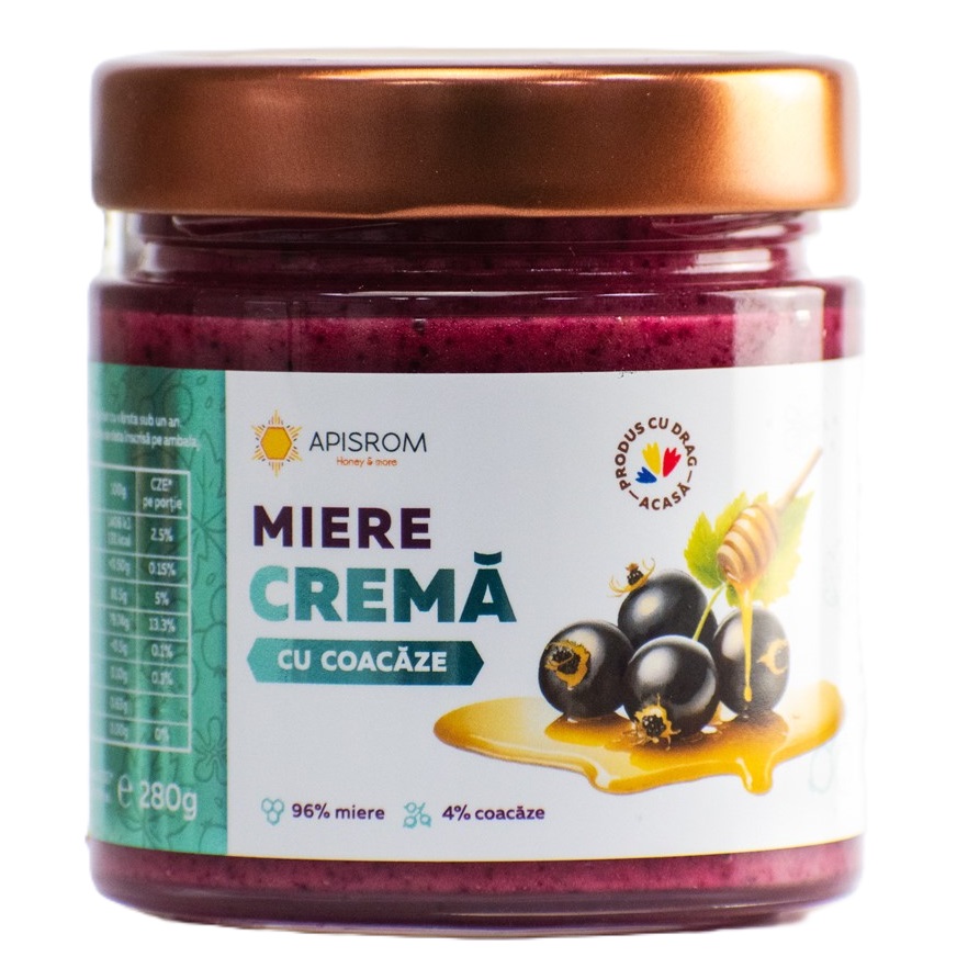 Miere crema cu coacaze, 280 g, Apisrom