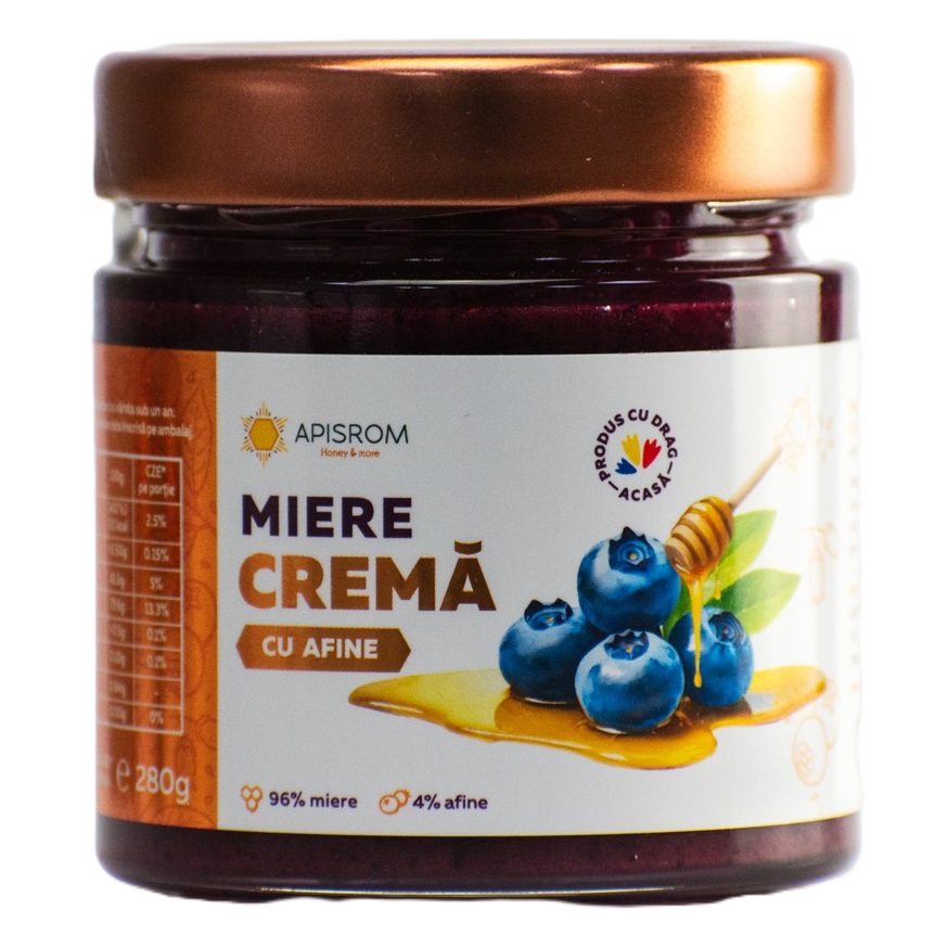 Miere crema cu afine, 280 g, Apisrom