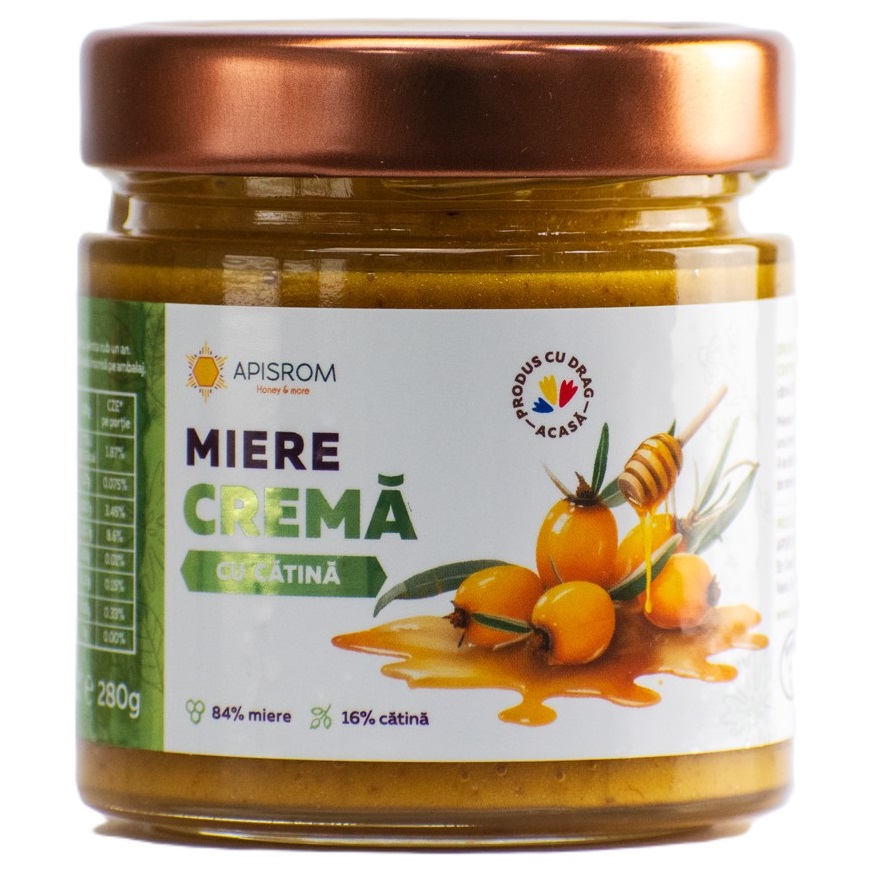 Miere crema cu catina, 280 g, Apisrom