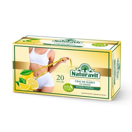Ceai de slabit cu lamaie, 20 plicuri, Naturavit