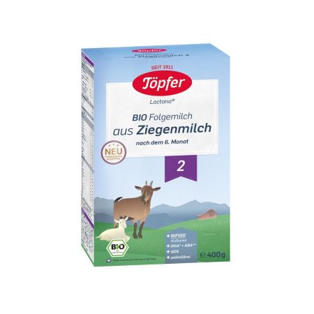 Lapte praf de capra, formula de continuare 2 Bio Lactana, 400 g, Topfer