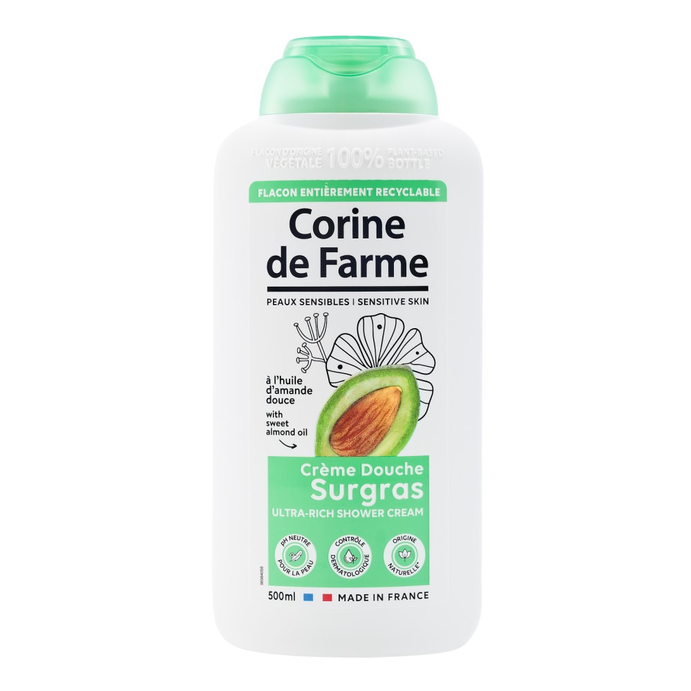 Crema de dus cu ulei de migdale dulci, 500 ml, Corine de Farme