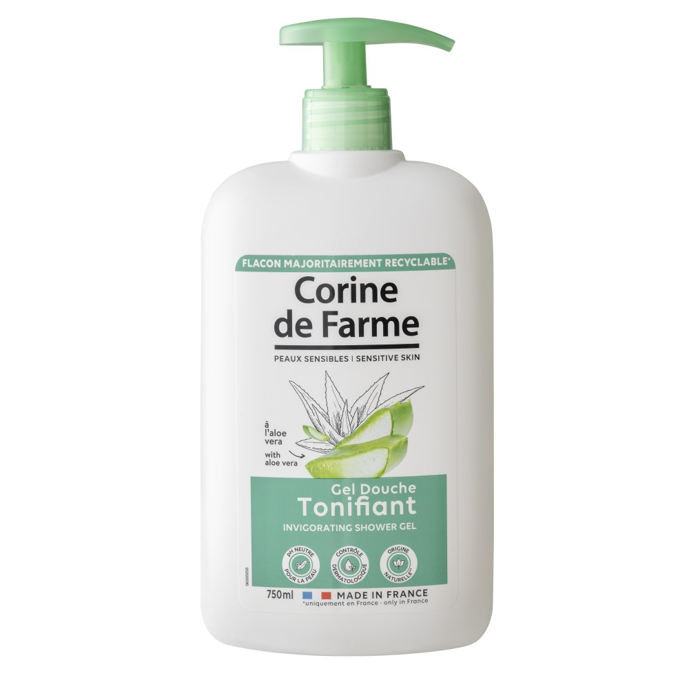 Crema de dus tonifiant cu aloe vera, 750 ml, Corine de Farme