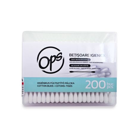Betisoare de urechi din bumbac, 200 bucati, Ops