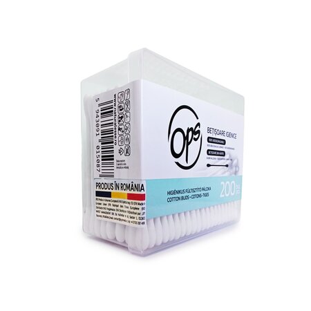 Betisoare de urechi din bumbac, 200 bucati, Ops 710092