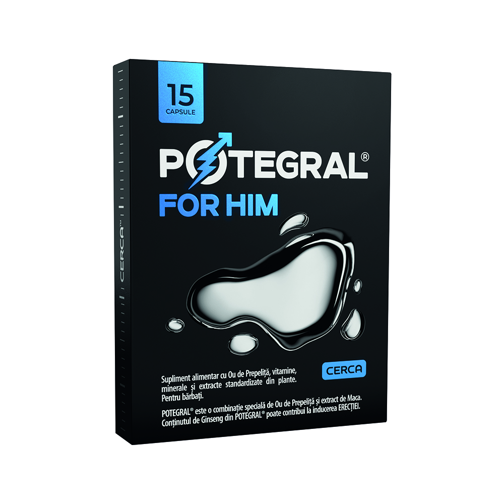 Supliment pentru potenta Potegral For Him, 15 capsule, Green Splid