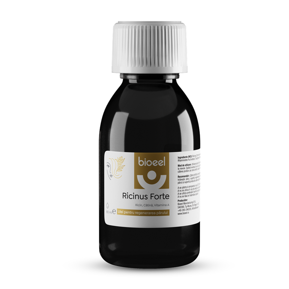 Ulei de ricin, catina cu Vitamina A Ricinus Forte, 80 ml, Bioeel