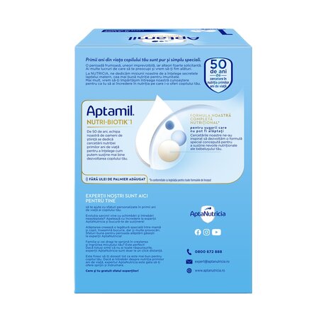 Pachet lapte praf Nutri-Biotik 1, 2 x 600 g, Aptamil 708479