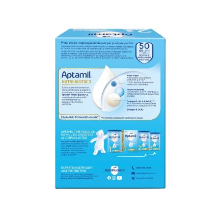 Pachet lapte praf Nutri-Biotik 2 POF, 2 x 600 g, Aptamil 708500