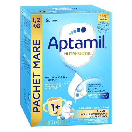 Pachet lapte praf Junior 1+ Nutri-Biotik, 2 x 600 g, Aptamil 708460