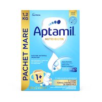Pachet lapte praf Junior 1+ Nutri-Biotik, 2 x 600 g, Aptamil