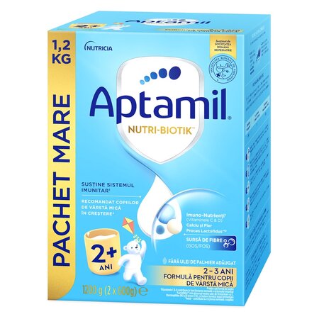 Pachet lapte praf Junior 2+ Nutri-Biotik, 2 x 600 g, Aptamil 708564