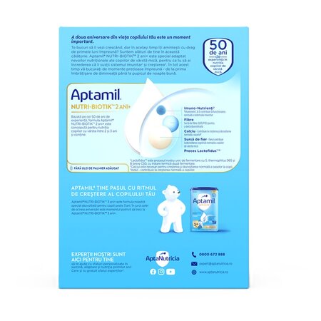 Pachet lapte praf Junior 2+ Nutri-Biotik, 2 x 600 g, Aptamil 708570