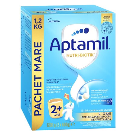 Pachet lapte praf Junior 2+ Nutri-Biotik, 2 x 600 g, Aptamil 708565