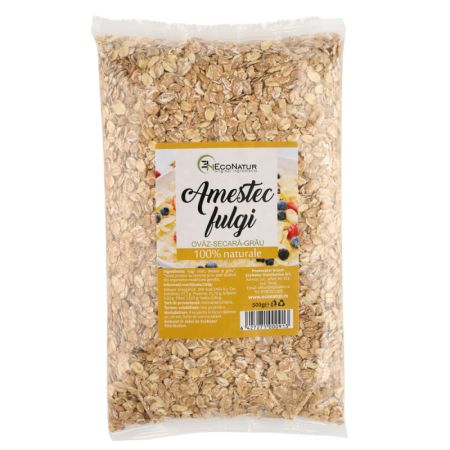 Amestec fulgi ovaz, secara si grau, 500g, EcoNatur