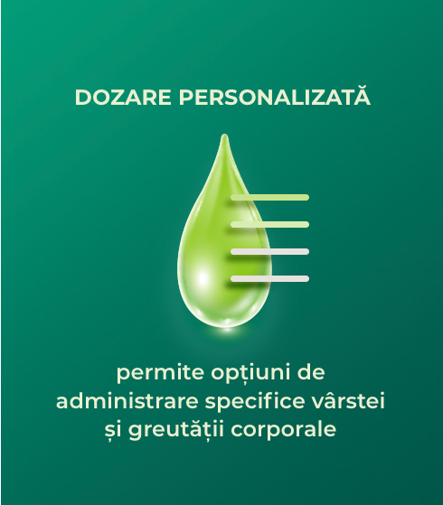 Dozarea personalizată permite opțiuni de administrare specifice v&acirc;rstei și greutății corporale