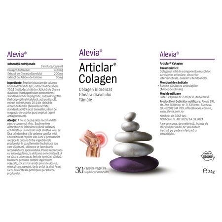 Articlar Colagen, 30 capsule vegetale, Alevia 702932