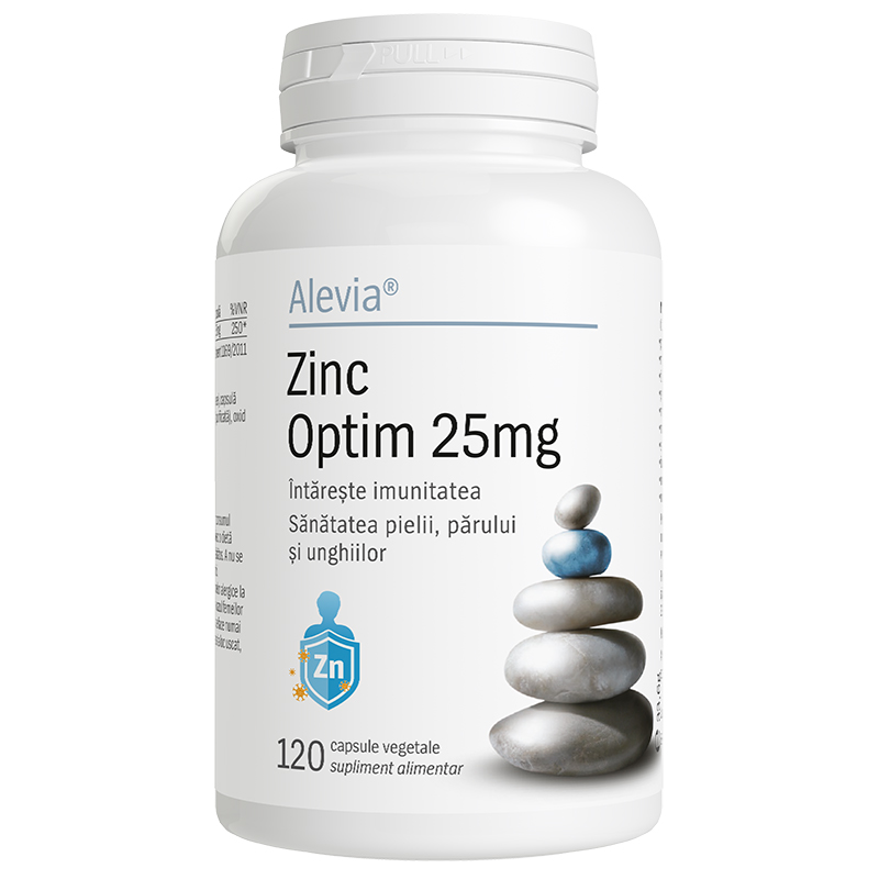 Zinc Optim, 25 mg, 120 capsule vegetale, Alevia