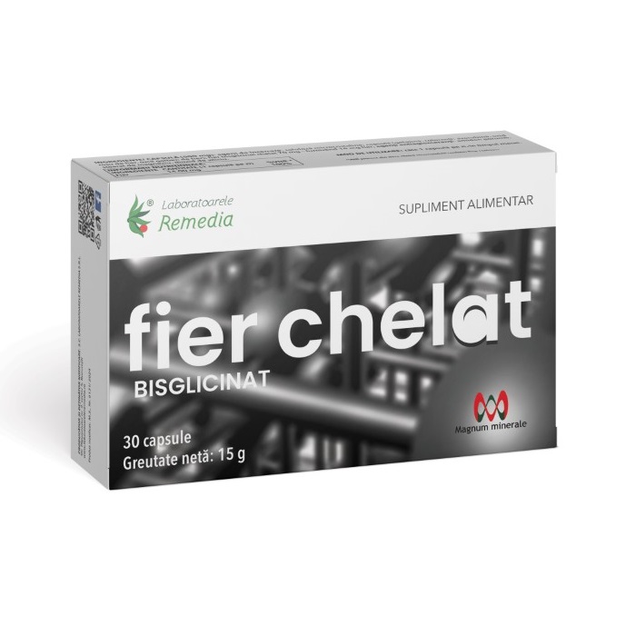 Fier Chelat Bisglicinat, 30 capsule, Remedia