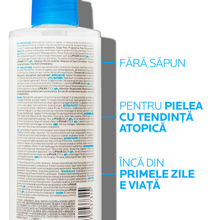 Pachet Crema de spalare anti-iritatii pentru piele sensibila Lipikar Syndet AP+, 2 x 400ml, La Roche Posay 612219